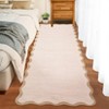 Modern Scalloped Living Room Rugs, Washable Solid Soft Bedroom Carpet Non Slip, Indoor Contemporary Home Decor Rugs - 4 of 4