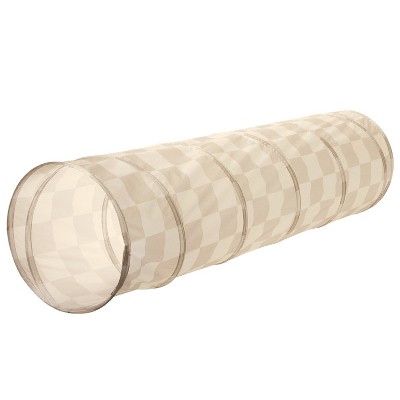 3 Sprouts Kids Recycled Fabric Play Tunnel - Checkerboard Beige