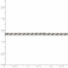 Black Bow Jewelry 2.5mm Rhodium Plated Sterling Silver Solid D/C Rope Chain Necklace - 3 of 4
