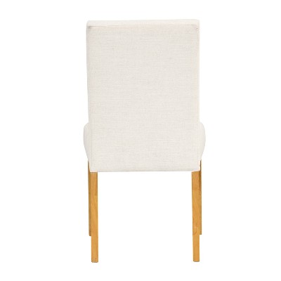 Ivory Linen Upholstered Tufted Parsons Side Chair Set