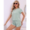 INSPIRE CHIC Women's Pajamas Short Sleeves Tops and Elastic Waist Shorts Tracksuit Casual Lounge Sets - 2 of 4