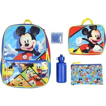 Disney Mickey Mouse Kid's 5 PC 16" Backpack Combo Set Multicoloured