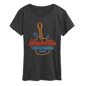 Women's - Instant Message - Nashville Neon Sign Short Sleeve Graphic T-Shirt - 1 of 4