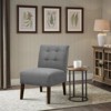 SEVOBAL Accent Chairs Modern Armless Tufted Lounge Chair with Wood Legs for Living Room and Bedroom Decor, Gray, 21"*29.13"*34.25" - 4 of 4