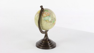 Vintage Explorer 15" Aluminum Globe with Colorful Map