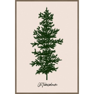 Amanti Art 28"x41" Oh Tannenbaum Green by Eins Kubistika Framed Canvas Wall Art Print - 1 of 4