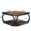 39inSquare Coffee Table with Storage Shelf ¨C 2-Tier Modern Coffee Table with Heavy-Duty Metal Curved Frame, Low Center Table for Living Room - 2 of 4