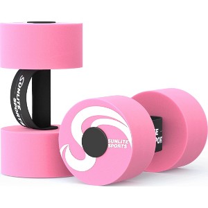 Sunlite Sports Water Weights Pool Exercise Dumbbells with Handle Strip- Large, Pink - 1 of 4