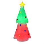 Tangkula 6.2FT Tall Christmas Inflatables Colorful Tree Blow up Christmas Tree Outdoor Decoration with LED Lights Rotating Lights