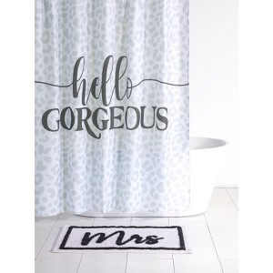 Shiraleah "Mrs." White Rectangle Bath Rug - 1 of 4