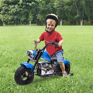 Kids Electric Dirt Bike, 36V Powered Ride On Motorcycle, 350W Torque Motorbike w/Training Wheel, Leather Seat, Music, LED Headlight for Boys Girls - 1 of 4