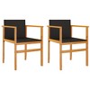 vidaXL Patio Chairs 2 pcs Black Poly Rattan&Solid Wood - 2 of 4