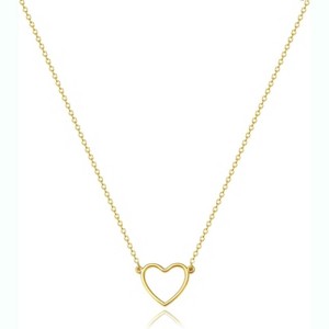 Gold Silver Heart Pendant Necklace Dainty Choker Love Jewelry for Women - 1 of 4