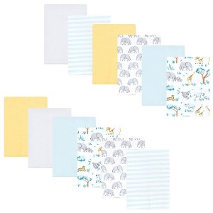 Luvable Friends Hudson Baby Flannel Burp Cloths 12pk Set - 1 of 2