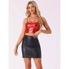 Allegra K Women's Spaghetti Strap Sleeveless Festival Party Clubwear Sparkly Shiny Metallic Crop Cami Top - 2 of 4