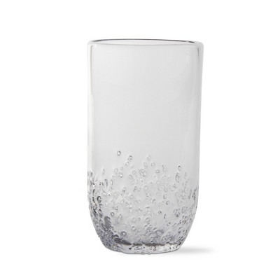 tagltd Texture Hand Blow Clear Glass Ice Tumbler, 18 oz. Dishwasher Safe