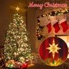 Aoibox Lighted Christmas Tree Topper Double Sided 8 Point Star 8 in Wide 10 Warm White Lights Plug In UL Certified 1 Piece - 2 of 4