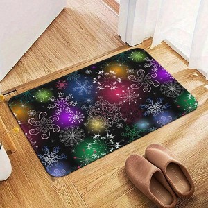 Christmas Snowflakes Bathroom Rugs Winter Bath Mat Absorbent Non Slip Bathroom Mat Christmas Soft Floor Carpet 16x20 Inches - 1 of 1