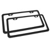 Unique Bargains 2 Hole Stainless Steel Front Rear License Plate Frame w Screw Cap - Black 2pcs - 4 of 4