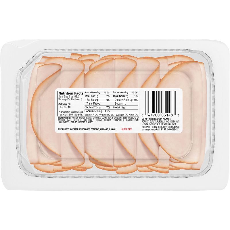 Oscar Mayer Deli Fresh Smoked Turkey Breast Sliced Lunch Meat Family Size - 16oz, 3 of 11