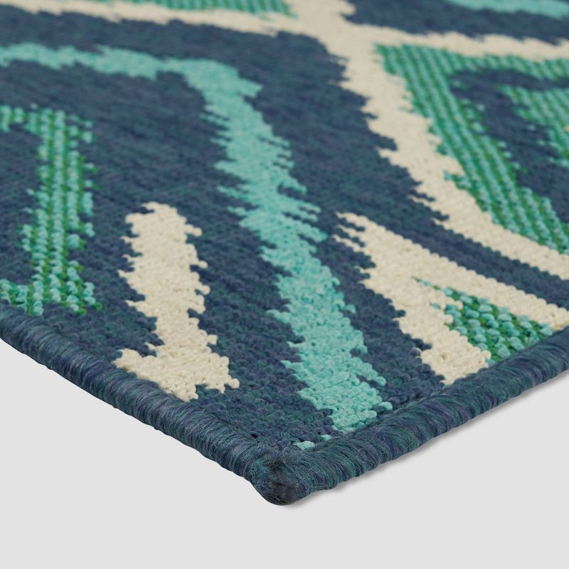 Myrtle Geometric Outdoor Rug Navy/Green - Christopher Knight Home, 3 of 7
