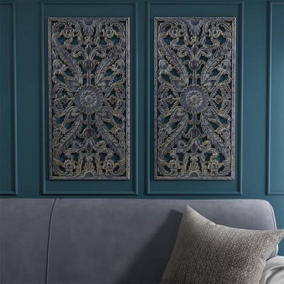 MAYEERTY Carved Wood 2-piece Wall Decor Set