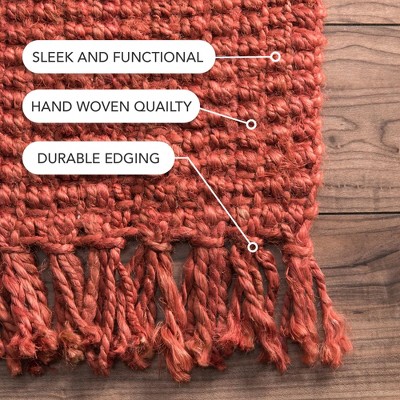 Handcrafted Terracotta Braided Jute 52"x24" Rectangular Rug