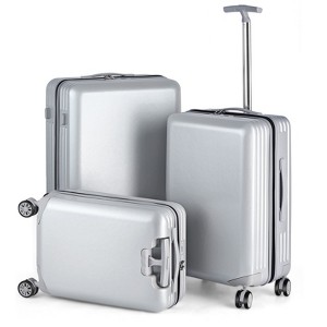 Oumilen Hardside Spinner Luggage Sets in Silver, 3 Piece - TSA Lock - 1 of 1