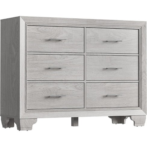 6 Drawer Dresser for Bedroom, Wooden White Dresser, Modern Chest Dresser with Deep Drawers, Storage Dressers Organizer for Living Room, Hallway - image 1 of 4