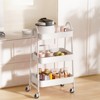 DSVIMOY 3 Tier Rolling Cart, Metal Utility Storage Organizer with Wheels, Kitchen Trolley, Bathroom, Office Shelves, Green, 16.9"*12.2"*30.9" - 2 of 4
