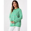 INSPIRE CHIC Women's Sweaters Long Sleeve Casual Striped Crewneck Pullover Top - 3 of 4