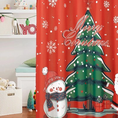 LunaLulinlk Christmas Tree Festival Fabric Shower Curtain, 72"x 72" Cloth Shower Curtain