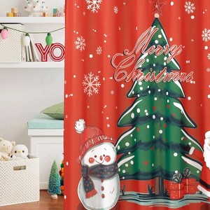 LunaLulinlk Christmas Tree Festival Fabric Shower Curtain, 72"x 72" Cloth Shower Curtain - 1 of 4