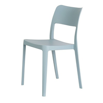 La Vie Baby Blue Resin Stackable Armless Dining Chairs, Set of 2