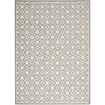 Gray Geometric Handmade Wool Tufted 5' x 7' Area Rug