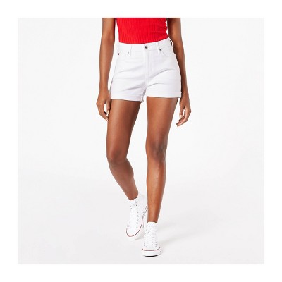 levi's womens white denim shorts