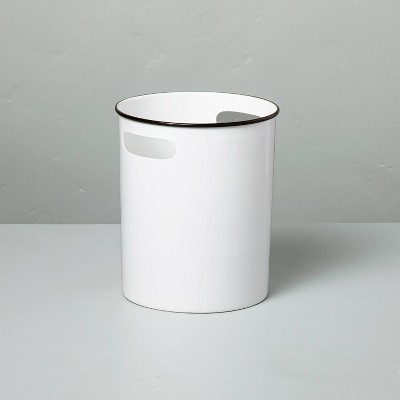 Metal Bath Wastebasket White/Black - Hearth &#38; Hand&#8482; with Magnolia