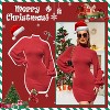 EXLURA Women's Mock Neck Ribbed Long Sleeve Bodycon Pullover Cute Mini Sweater Dress - 2 of 4