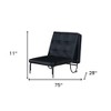 HomeRoots 75" Black Faux Leather Tufted Convertible Chair - 3 of 4