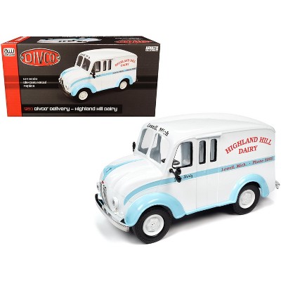 1950 Divco Delivery Truck "Highland Hill Dairy" White and Blue 1/24 Diecast Model Car by Autoworld