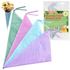 Impresa [4 Pack] Reusable Bouquet Bags - No Leak Flower Bags for Bouquets - Flower Bouquet Sleeves - Flower Gift Bags - 1 of 4