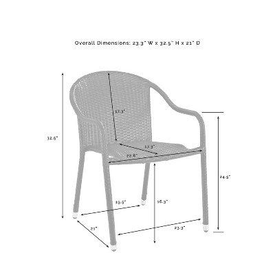 Palm Harbor Black Woven Outdoor Dining Chair Set