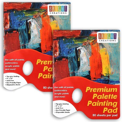 2 Pack Disposable Palette Paper Pad  9" x 12" with 80 Sheets Each for Painting, Arts and Crafts