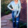 Women's Silky Long Button Down Shirt - GLAM - 2 of 3