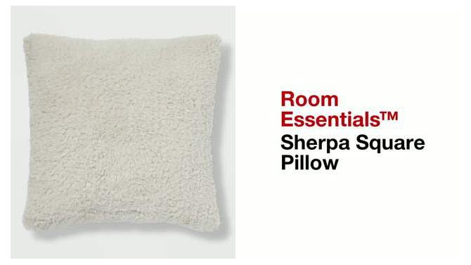 Faux Shearling Square Pillow - Room Essentials™, 2 of 8, play video