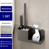 Plastic Durable Wall Mounted Cleaning Brush Toilet Holder Set - 4 of 4