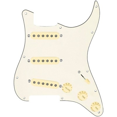 920d Custom Texas Grit Loaded Pickguard for Strat With Aged White Pickups and Knobs, S5W Wiring Harness Parchment