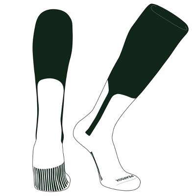 PEAR SOX OTC Baseball Softball Stirrup Socks (S, 9in) Forest Green, White (M)