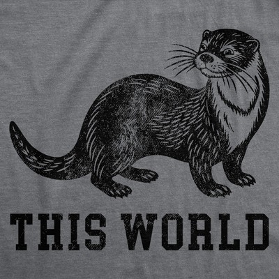 Мужские футболки Crazy Dog T-Shirts, Inc. Mens Funny T Shirts Otter This World Sarcastic Graphic Novelty Tee for Men - Crazy Dog Men's T Shirt for Animal Lovers Dark Grey M — фото 2