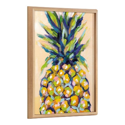 18" x 24" Blake Pineapple Study No 2 by Rachel Christopoulos Framed Printed Wood Natural - Kate & Laurel All Things Decor